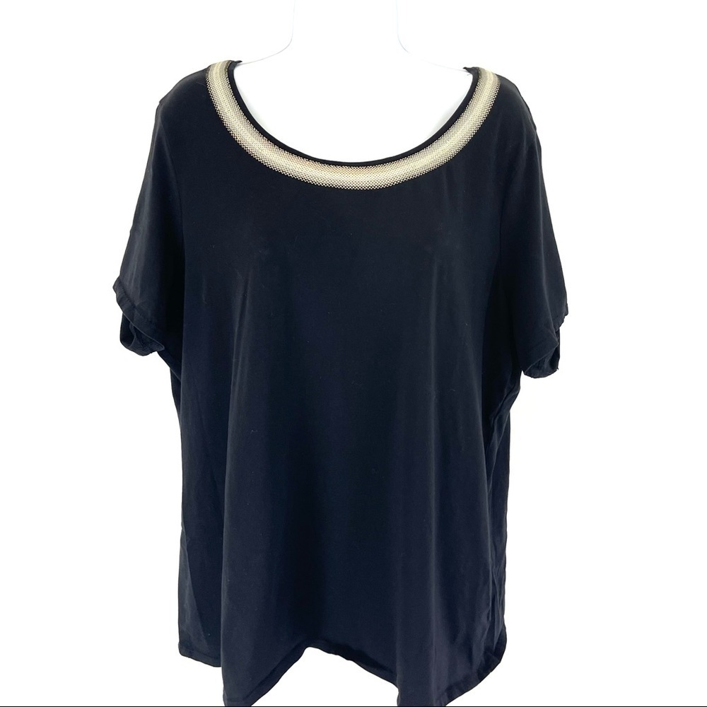 Coldwater Creek Women’s Black Gold Top 1X